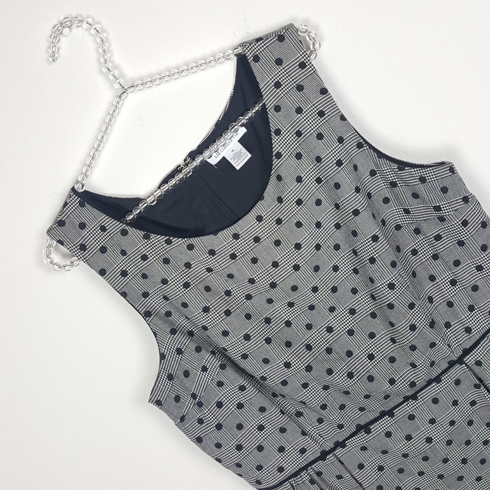 Liz Claiborne Houndstooth Polka Dot Fitted Sheath